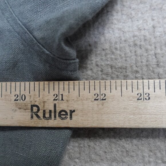 Spier Mackay Shirt Medium Green 100% Linen Handmade - Picture 10 of 12